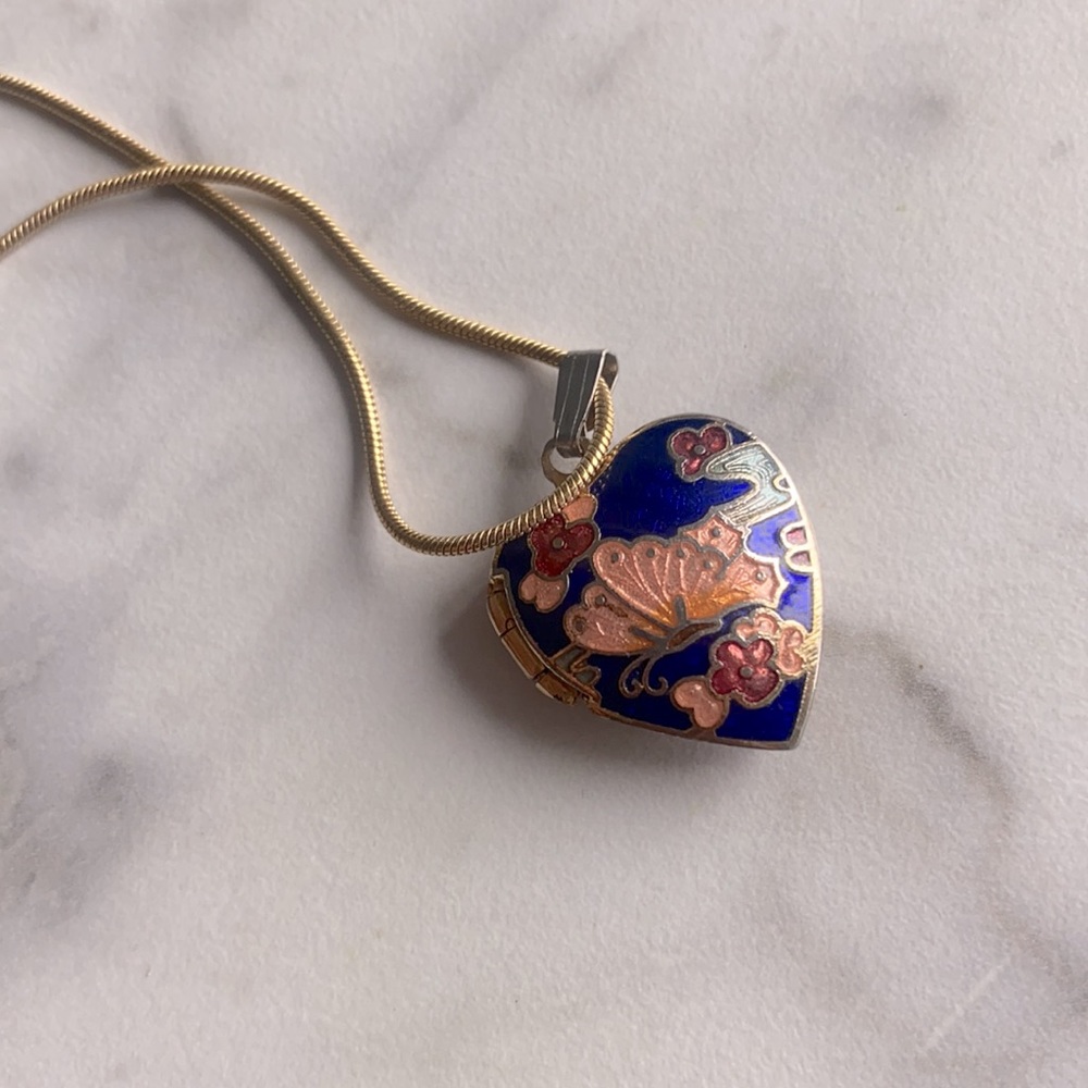 Snake chain heart locket 18K Gold Plated